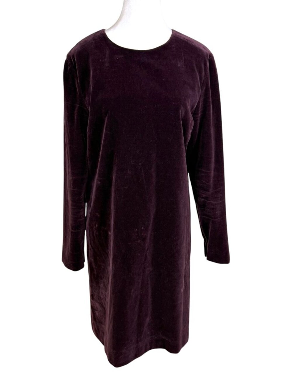 Theory Wynter Velvet Dress Eggplant Plum Purple Long Sleeve (10)
